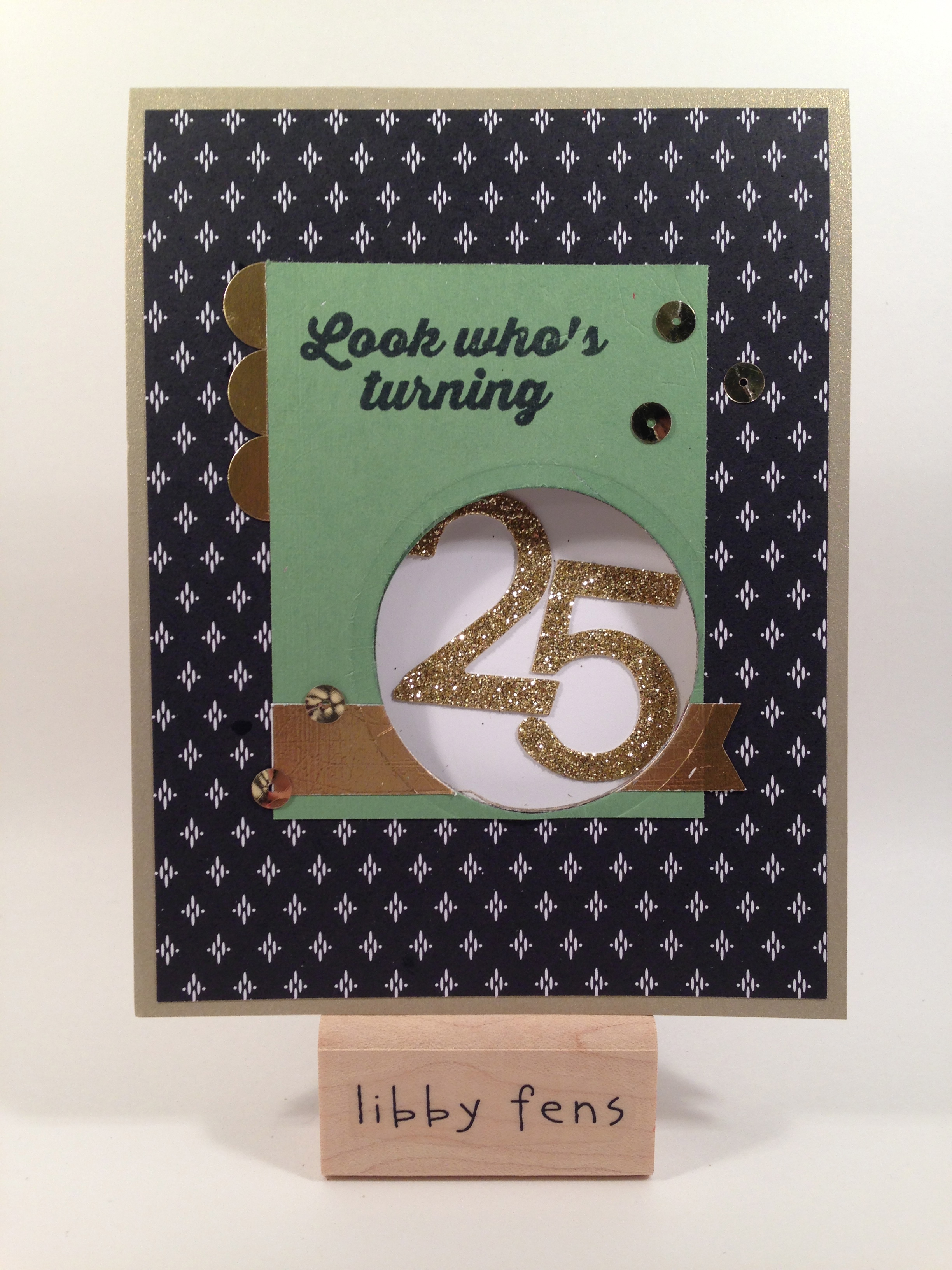 libbystamps, Hooray It's Your Day, Circles Collection Framelits, Stacked With Love DSP, Gold Glimmer Paper, Gold Sequin Trim, Typeset Alphabet