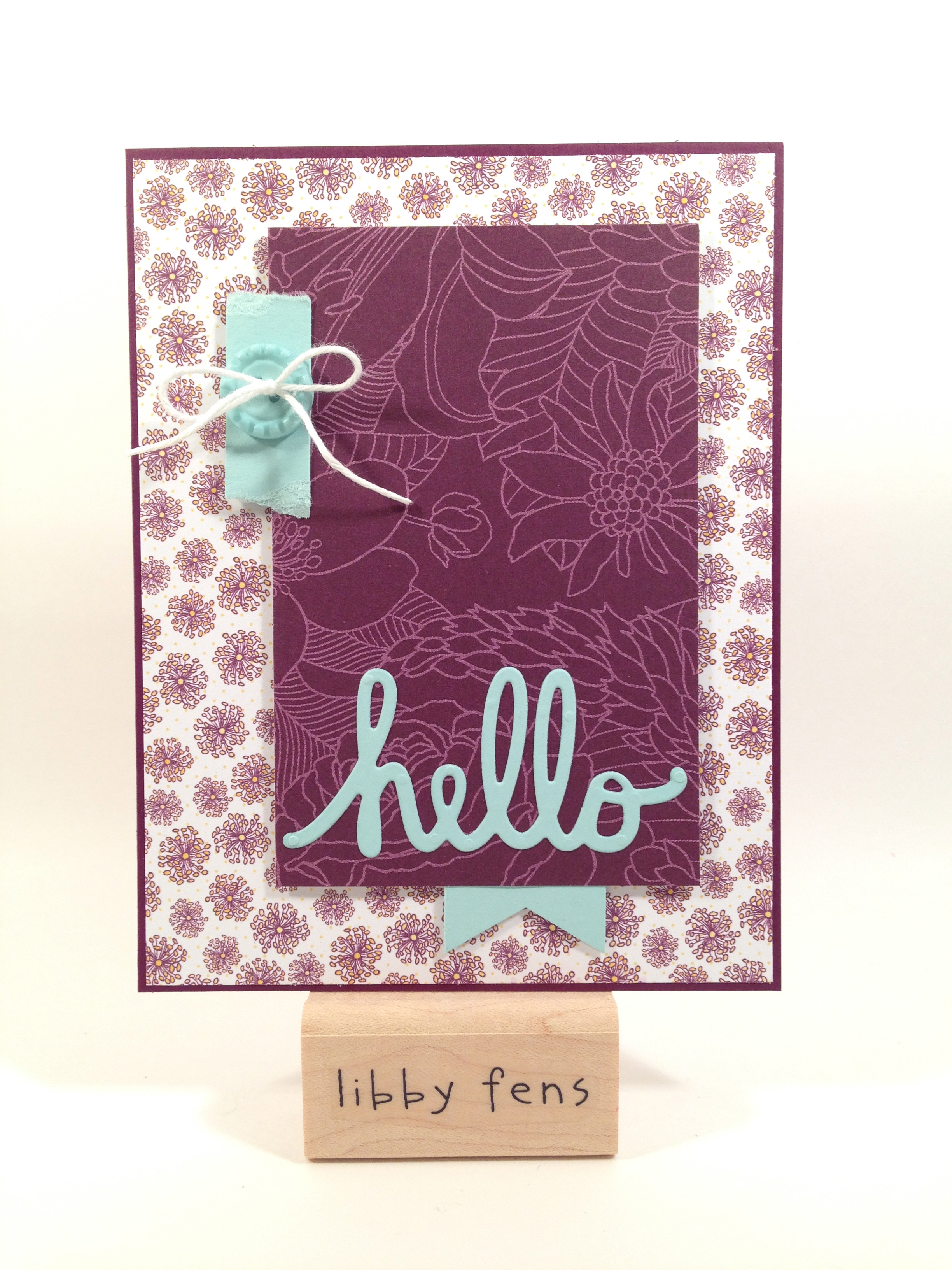 libbystamps, Stampin' Up, Park Lane DSP, Hello, Sycamore Street 