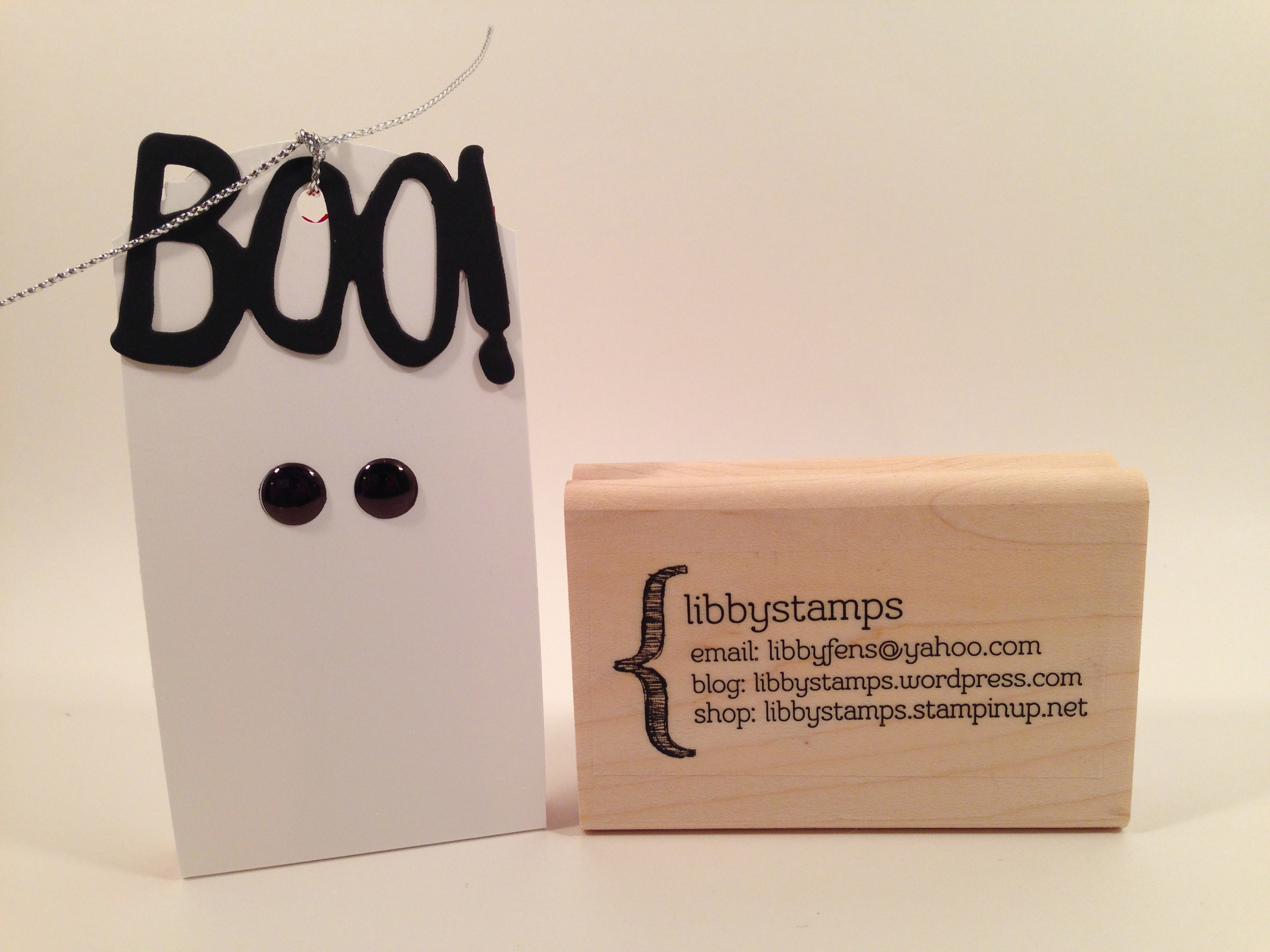 libbystamps, Stampin' Up, Boo to You Framelits, Ornate Tag Topper Punch, White Perfect  Accents, Halloween treats, ghost