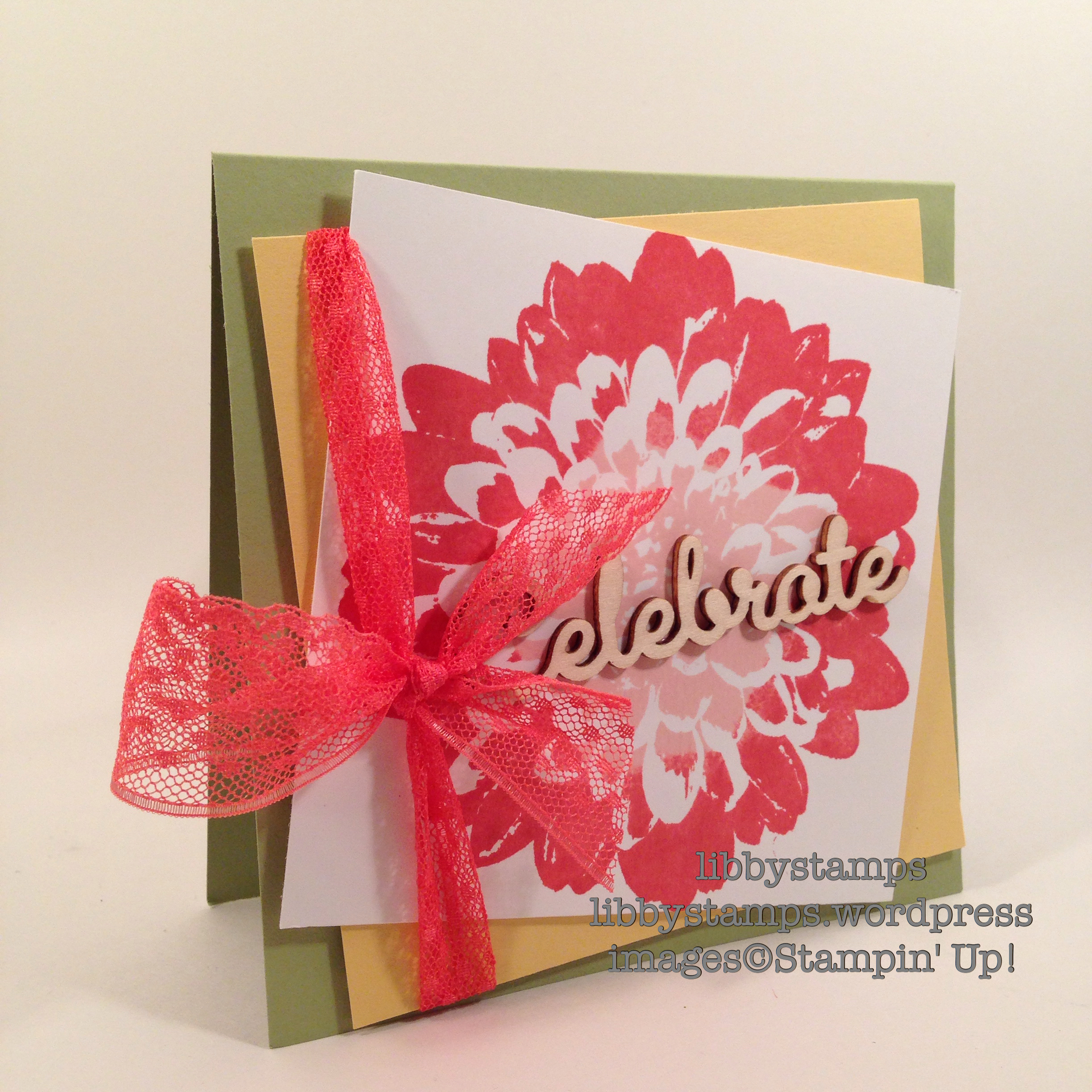 libbystamps, stampin' up, Definitely Dahlia, Expressions Natural Elements, Watermelon Wonder 1" Dotted Lace Trim, WWC63