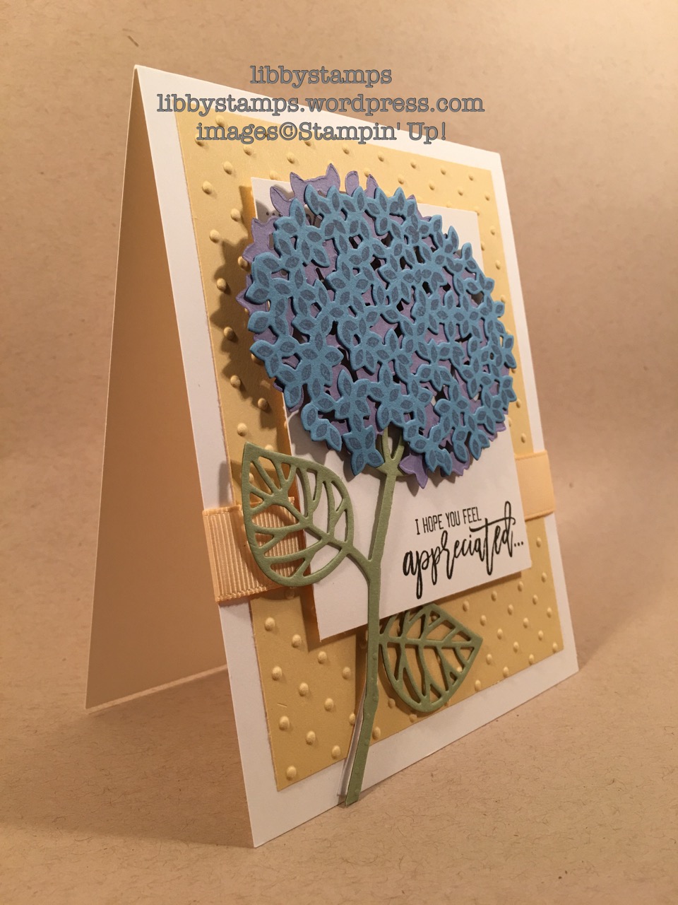 libbystamps, Stampin up, Thoughtful Branches, Beautiful Branches Thinlits, TSOT#289, hydrangea 