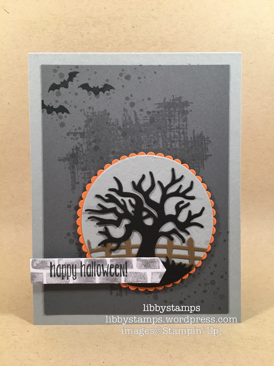 libbystamps, stampin up, Halloween Scenes Edgelits, You've Got This, Timeless Textures, Spooky Fun, Halloween Night Specialty, Layering Circles Framelits, Watercooler Wednesday