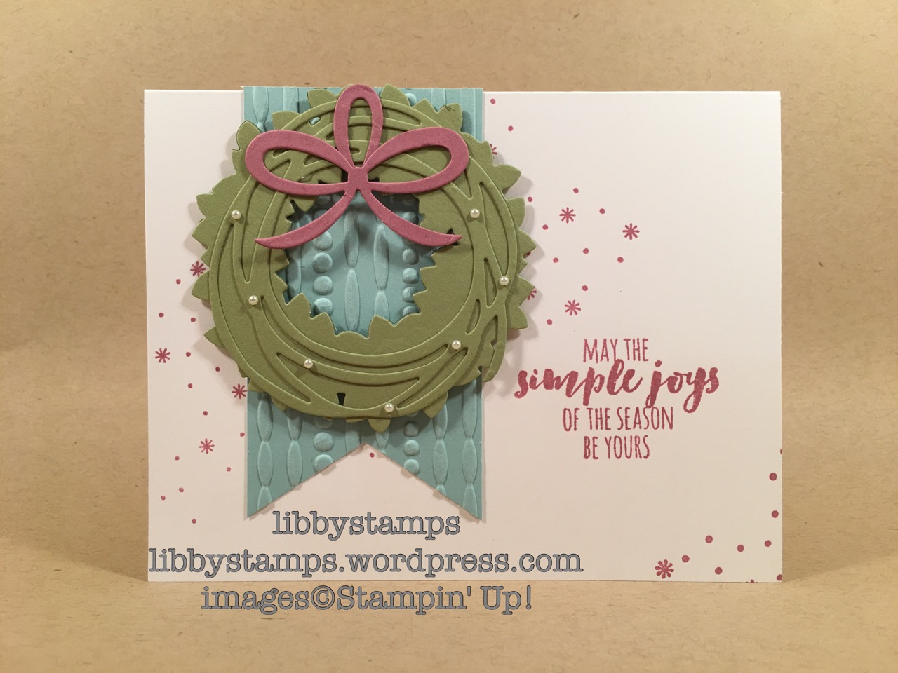 libbystamps, stampin up, Pines Thinlits, Festive EF, Christmas Pines, Swirly Scribbles Thinlits, Wonderful Wreath Framelits, Triple Banner Punch, CCMC428, Christmas