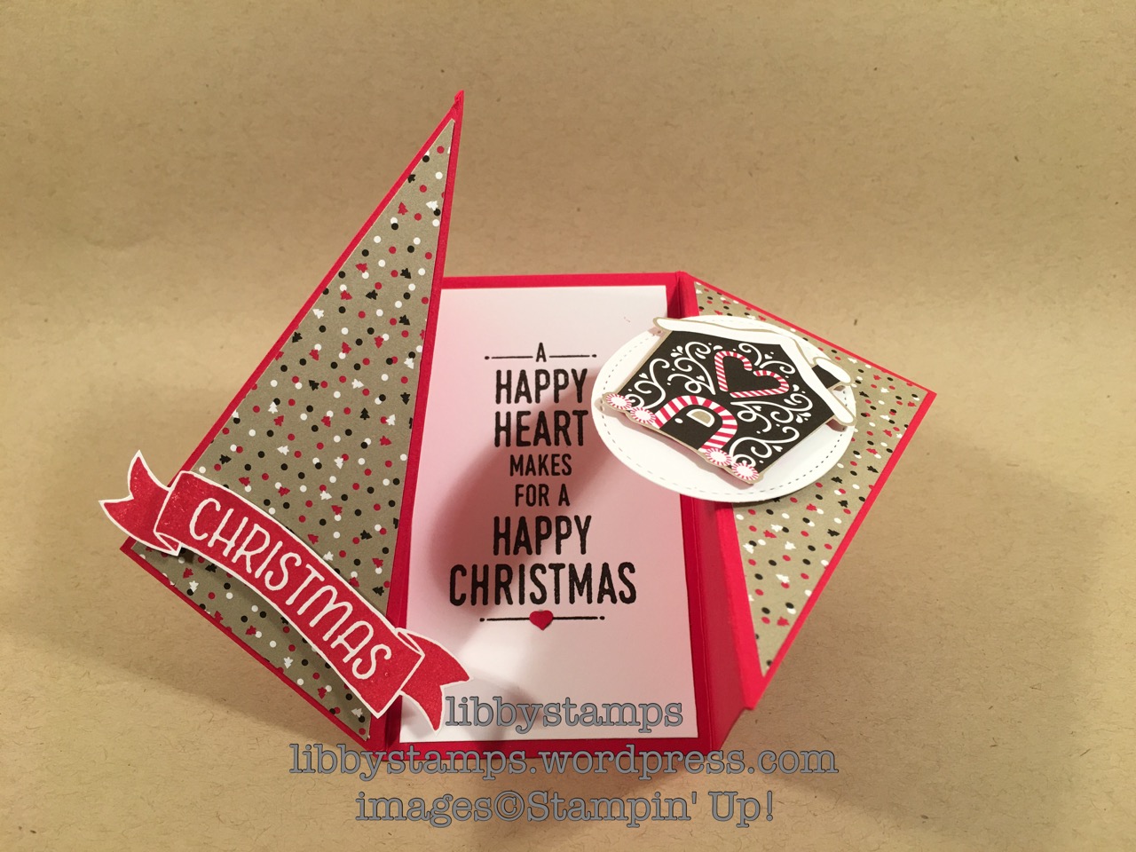 libbystamps, stampin up, Stitched Shapes Framelits, Candy Cane Lane, Suite Seasons, Time of Year, Twist Gate Fold