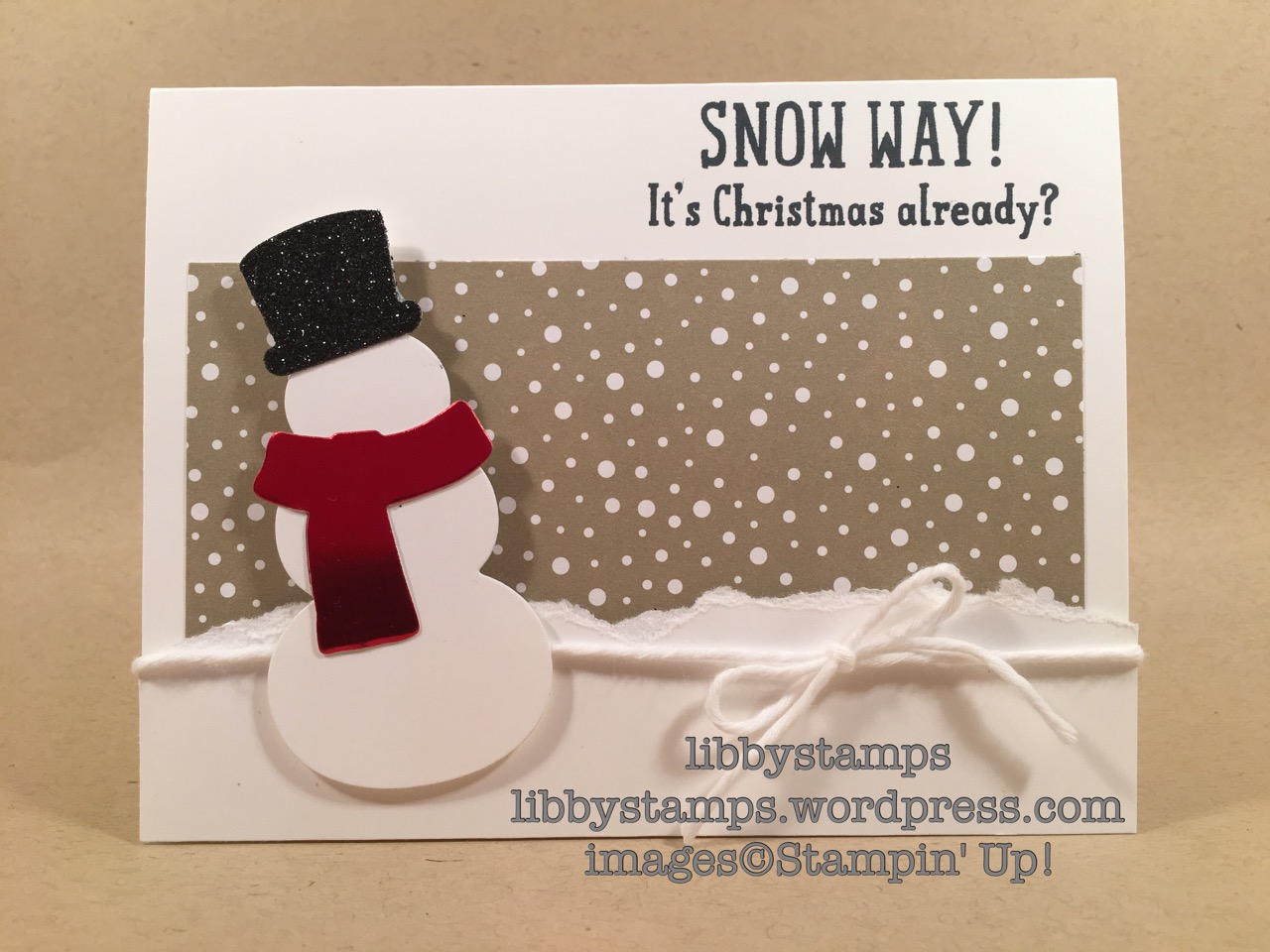 libbystamps, stampin up, Snow Place, Snow Friends Framelits, Candy Cane Lane, WWC97, Christmas, snowman 