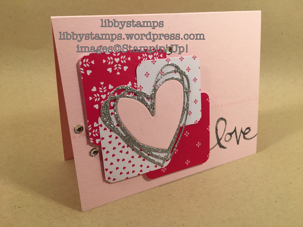 libbystamps, stampin up, Sunburst Sayings, Watercolor Words, Sunshine Wishes Thinlits, Sending Love DSP Stack, Occasions 2017, Valentine's Day