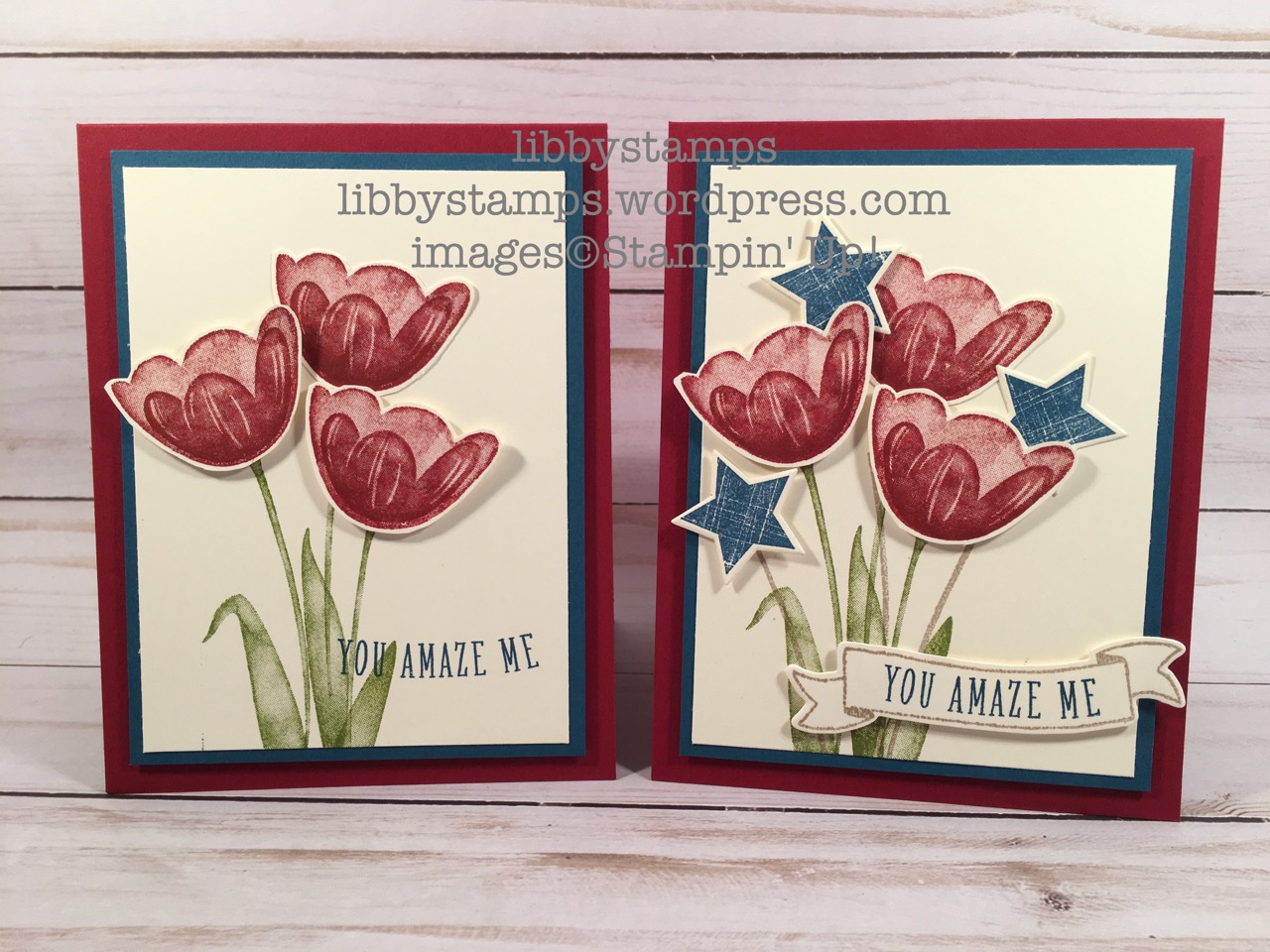 libbystamps, stampin up, Tranquil Tulips, Banners for You, Bunch of Banners Framelits, We Create