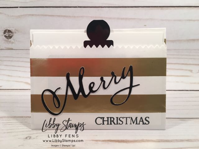 libbystamps, Stampin' Up!, Merry Christmas to All, Merry Christmas Thinlits, Circle Tab, Striped treat Bags, gift card holders