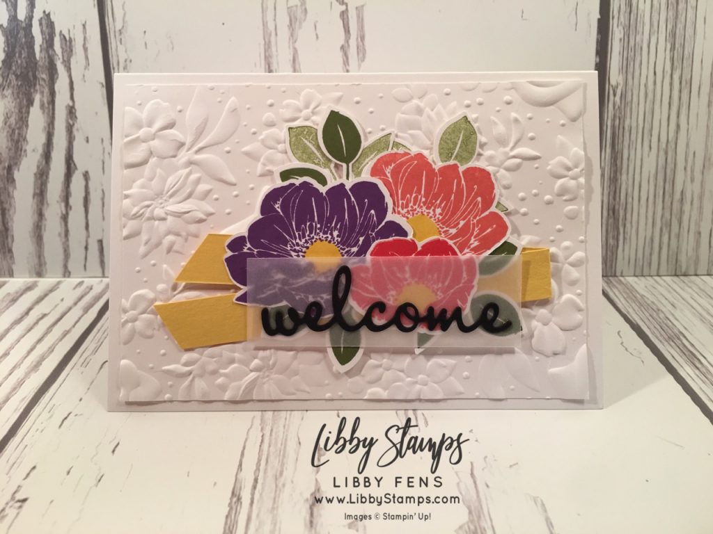 libbyfens, Stampin' Up!, Floral Essence, Well Written Dies, Country Floral EF, Leaf Punch, CCMC