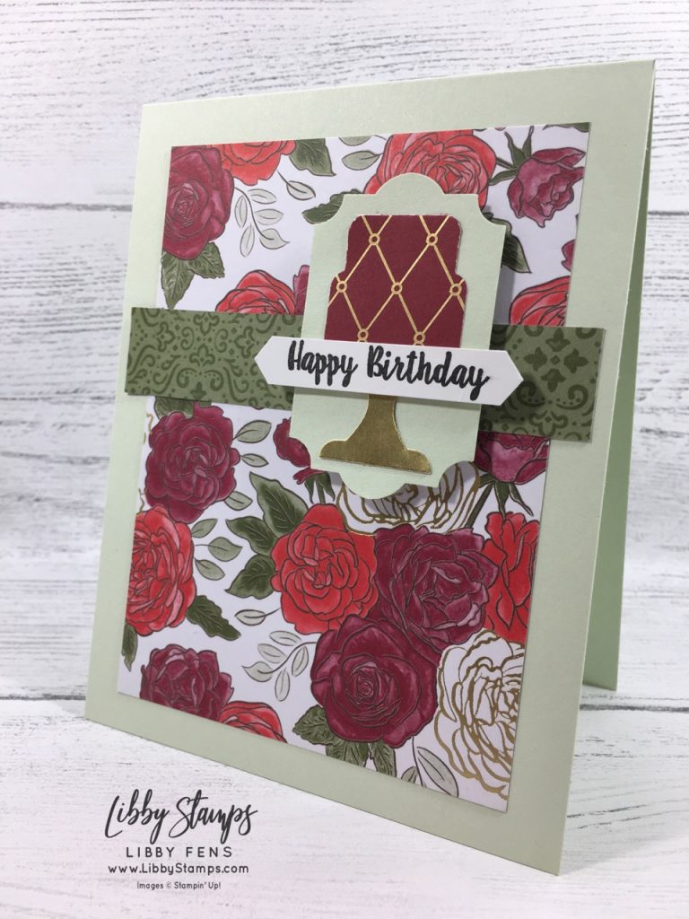 libbystamps, Stampin' Up!, Piece of Cake, Christmastime is Here DSP, Cake Builder Punch, Everyday Label Punch, FMS411