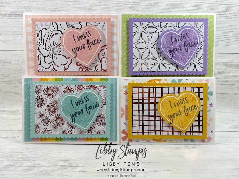 libbystamps, Stampin' Up!, Tags In Bloom, Stitched So Sweetly Dies, Flowering Foils Specialty DSP, Pleased As Punch DSP, Heart Punch Pack, Whisper White Narrow Note Cards &amp; Envelopes, CCMC, Sale-a-bration