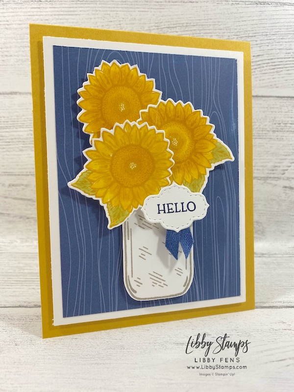 libbystamps, Stampin' Up!, #keepstamping, CCMC, Celebrate Sunflowers, Celebrate Sunflowers Bundle, Jar of Flowers, Jar of Flowers Bundle, Blossoms In Bloom, Sunflower Dies, Stitched So Sweetly Dies, 2020-2022 In Color 6 x 6 DSP, Jar Punch