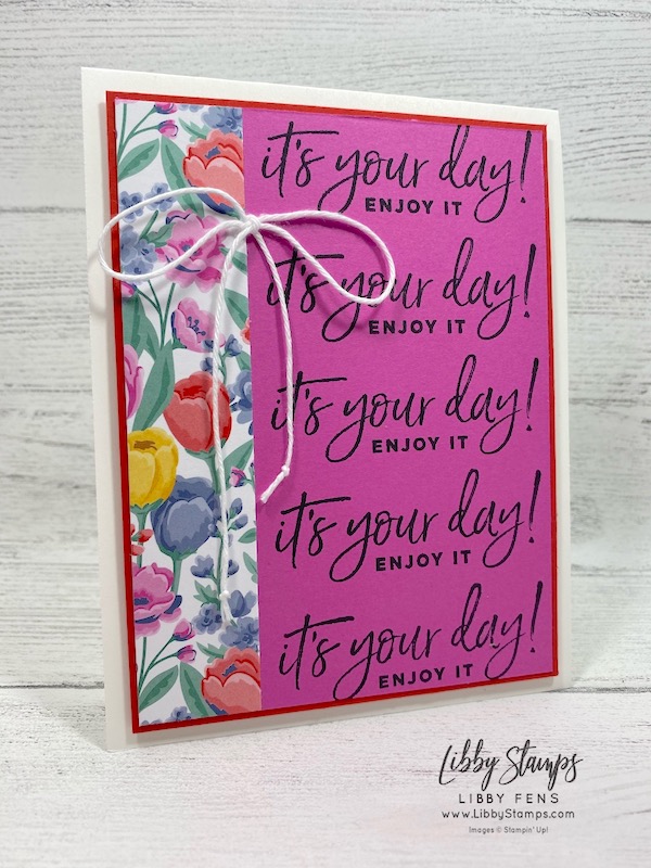 libbystamps, Stampin' Up!, Happiest of Birthdays, Flowers For Every Season DSP, Stamparatus, Hinge Stamping