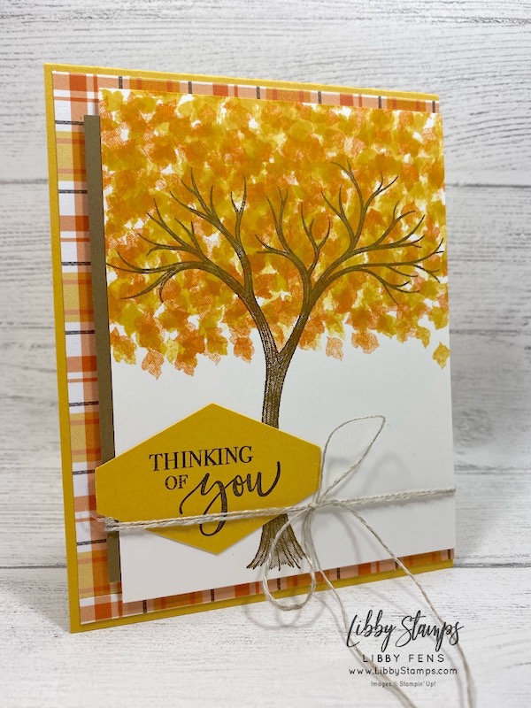 libbystamps, Stampin' Up!, Life Is Beautiful, Plaid Tidings 6 x 6  DSP, Tailored Tag Punch, Stamparatus, Linen Thread, CCMC, Create with Connie and Mary