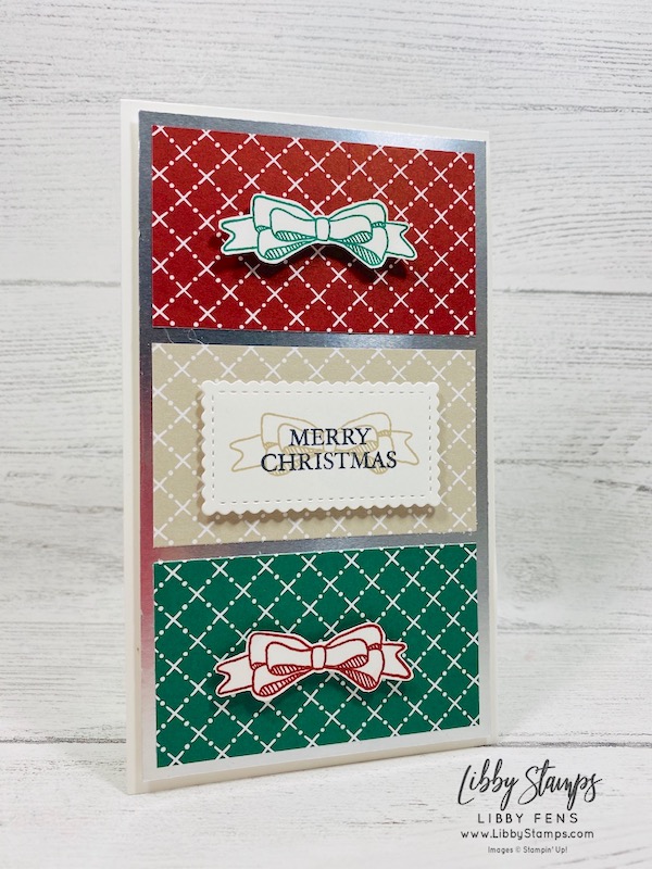 libbystamps, Stampin' Up!, Curvy Christmas, Curvy Dies, Stitched So Sweetly Dies, Stitched Stars Dies, Quite Curvy Variety Bundle, Classic Christmas 6 x 6  DSP, Pine Tree Punch, 3/16" Braided Linen Trim, We Create, We Create Blog Hop, mini slim card