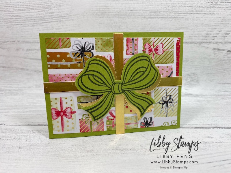 libbystamps, Stampin' Up!, Gift Wrapped, Gift Wrapped Bundle, Most Wonderful Time Product Medley, Gift Bow Builder Punch, Simply Scored, Tear & Tape, Kre8tors Blog Hop