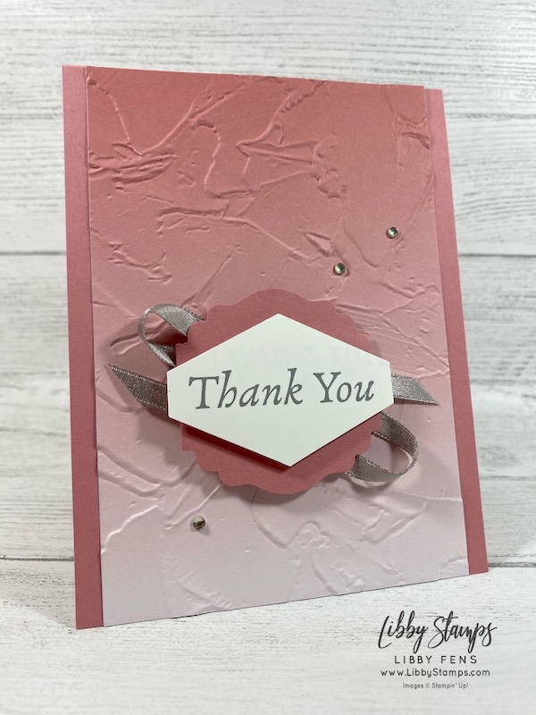 libbystamps, Stampin' Up!, Happy Thoughts, Painted Texture 3D EF, Oh So Ombre DSP, Tailored Tag Punch, Label Me Lovely Punch, Gray Granite 1/4" Shimmer Ribbon, SAB, Saleabration, Saleabration, JJ Mini, Stamping INKspirations