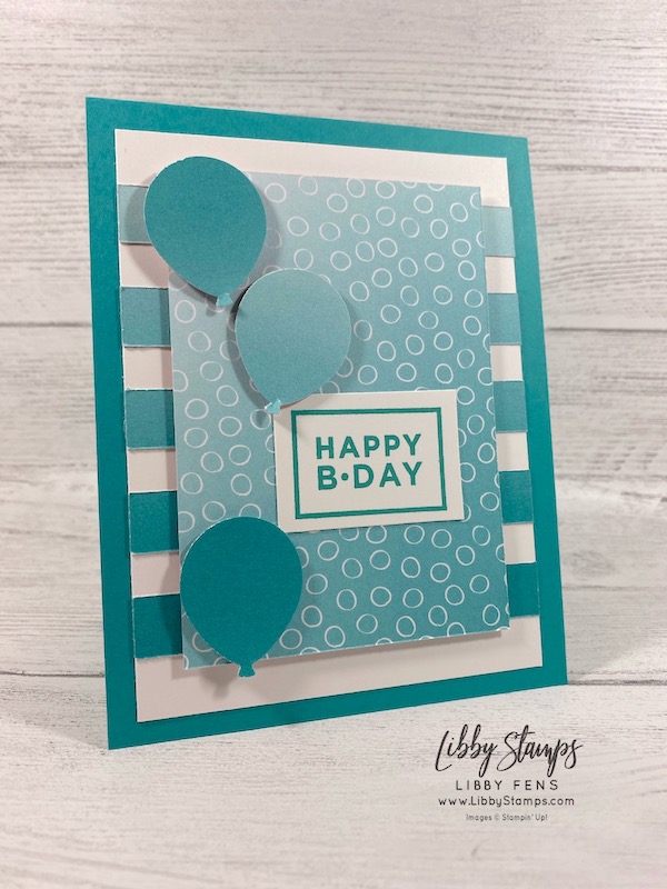libbystamps, Stampin' Up!, Happiest of Birthdays, Oh So Ombre DSP, Balloon Bouquet Punch, #caseingtuesday285, Saleabration 2021, SAB, Sale-a-Bration 2021, birthday cards, JJ Mini