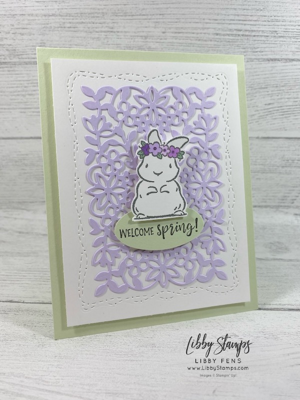 libbystamps, Stampin' Up!, Springtime Joy, Flowering Vine Dies, Stitched With Whimsy Dies, Double Oval Punch, We Create, We Create Blog Hop