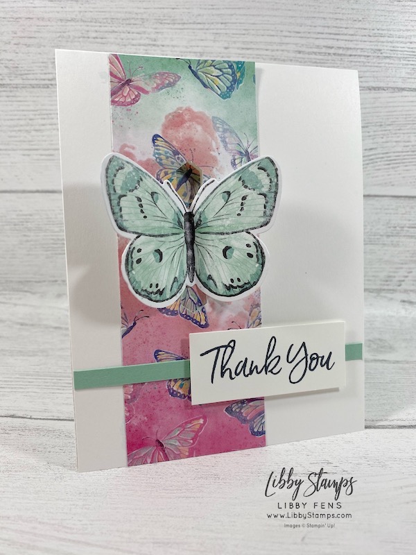 libbystamps, Stampin' Up!, Sweet Ice Cream, Brilliant Wings Dies, Butterfly Bijou DSP, Classic Label Punch, Fun Fold Fridays, Fun Fold, Butterfly Closure