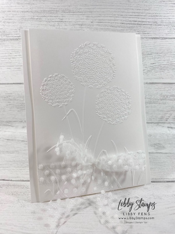 libbystamps, Stampin' Up!, Dandelions 3D Embossing Folder, CCM, Create with Connie and Mary Saturday Blog Hop, monochromatic card