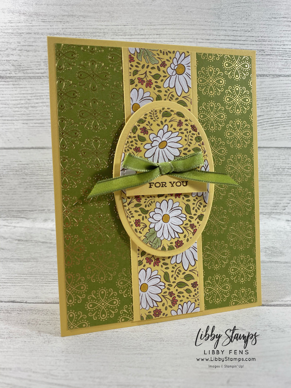 libbystamps, Stampin' Up!, Four Seasons, Layering Ovals Dies, Stitched Shapes Dies, Ornate Garden DSP, Ornate Garden Ribbon Combo Pack, TSOT, Try Stampin' on Tuesday
