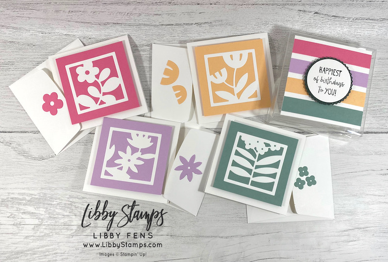 libbystamps, Stampin' Up, All Squared Away, All Squared Away Bundle, Floral Squares Dies, Tasteful Labels Dies, 3 1/8" x 3 1/8" Acetate Card Boxes, 2021-2023 In Colors, BFBH, Blogging Friends Blog Hop 