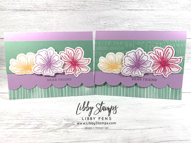 libbystamps, Stampin' Up, Art in Bloom, Art In Bloom Bundle, Bloom Hybrid Embossing Folder, Scalloped Contour Dies, Thanks & Hello EF, Hand-Penned DSP, CCM, Create with Connie and Mary, Create with Connie and Mary Saturday Blog Hop