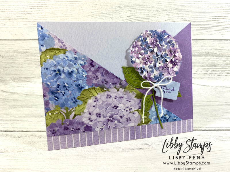 libbystamps, Stampin' Up, Hydrangea Haven, Hydrangea Haven Bundle, Hydrangea Dies, Hydrangea Hill DSP, Snail Mail Twine Combo Pack, Atlantic Hearts Sketch Challenge, AHSC
