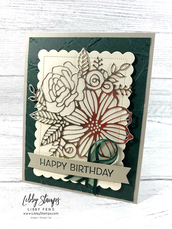 libbystamps, Stampin' Up!, Artistically Inked, Artistically Inked Bundle, Artistic Dies, Scalloped Contours Dies, Painted Texture 3D EF, Love You Always Foil Sheets, Evening Evergreen 3/8" Open Weave Ribbon, CCM, Create with Connie and Mary Saturday Blog Hop, Create with Connie and Mary