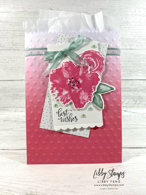 libbystamps, Stampin' Up, Artistically Inked, Artistically Inked Bundle, Checks & Dots EF, Artistic Dies, Scallop Contours Dies, Pattern Party DSP, Ombre Gift Bags, Soft Succulent 3/8" Open Weave Ribbon, CCMC, Genial Gems, Create with Connie and Mary, Create with Connie and Mary Challenges