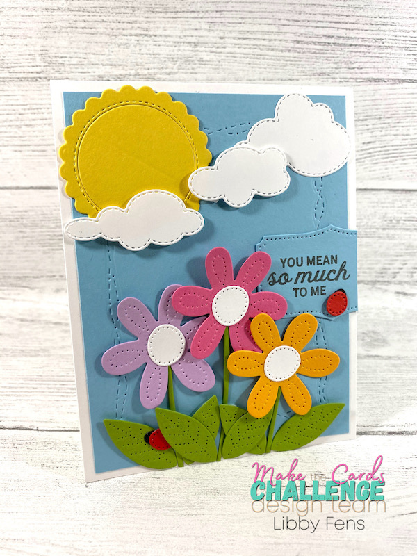 libbystamps, Stampin' Up, In Bloom, Pierced Blooms Dies, Give It a Whirl Dies, Stitched With Whimsy Dies, Make The Cards Challenge, MTCC