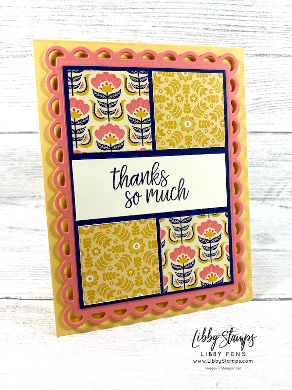 libbystamps, Stampin' Up, In Symmetry, Scallop Contours Dies, Sweet Symmetry DSP, We Create, We Create Blog Hop, 6 x 6 One Sheet Wonder