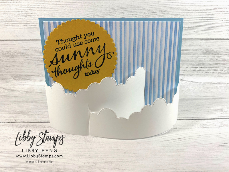 libbystamps, Stampin' Up, Sunny Sentiments, Basic Border Dies, Layering Circle Dies, You're A Peach DSP, Stamparatus, TSOT, Try Stampin' on Tuesday