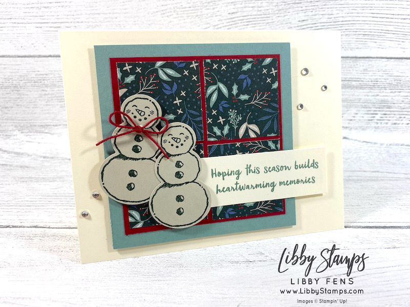 libbystamps, Stampin' Up, Snowman Season, Tidings of Christmas DSP, Snowman Builder Punch, 6" x 6" One Sheet Wonder, Stamping INKspirations, Stamping INKspirations Blog Hop