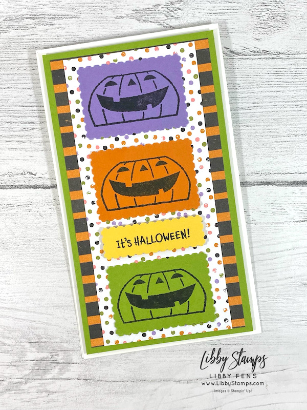 libbystamps, Stampin' Up, Clever Cats, Cute Halloween DSP, Rectangular Postage Stamp Punch, CCM, Create with Connie and Mary, Create with Connie and Mary Saturday Blog Hop