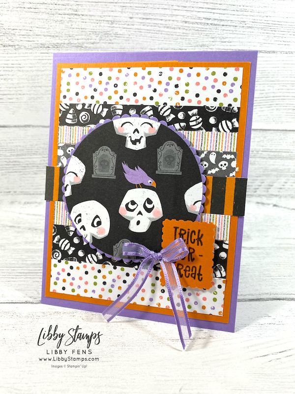 libbystamps, Stampin' Up, Cutest Halloween, Layering Circles Dies, Cute Halloween DSP, Rectangular Postage Stamp Punch, TSOT, Try Stampin' on Tuesday, Halloween