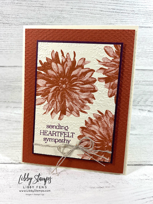 libbystamps, Stampin' Up, Delicate Dahlias, Timeworn Type 3D EF, Tasteful Textile 3d EF, Linen Thread, SAB, Fall Sale-a-bration 2021, Sale-a-bration 2021, Saleabration, CCM, Create with Connie and Mary, Create with Connie and Mary Saturday Blog Hop