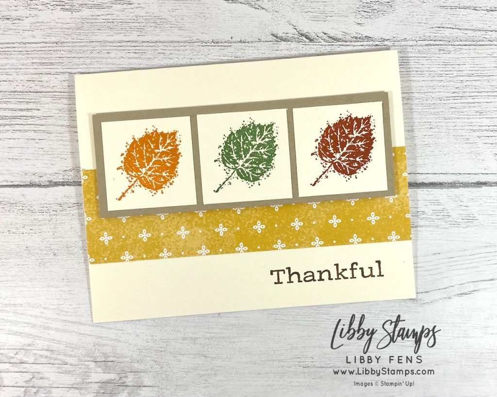 libbystamps, Stampin' Up, Gorgeous Leaves, Time of Giving, Harvest Meadow DSP, TSOT, Try Stampin' on Tuesday, Fall Card