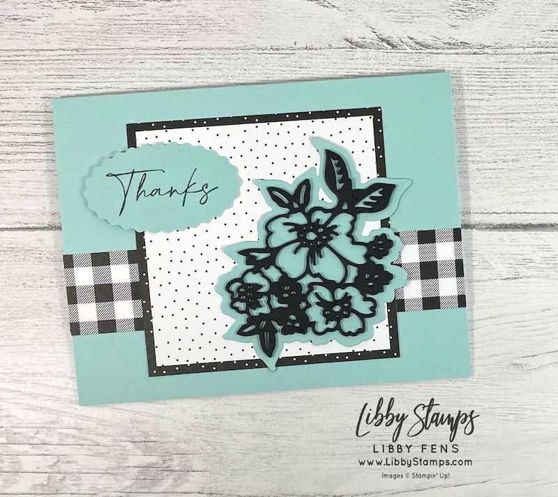 libbystamps, Stampin' Up, Hand-Penned Petals, Hand-Penned Petals Bundle, Penned Flowers Dies, Pattern Party DSP, Double Oval Punch, AHSC, Atlantic Hearts Sketch Challenge