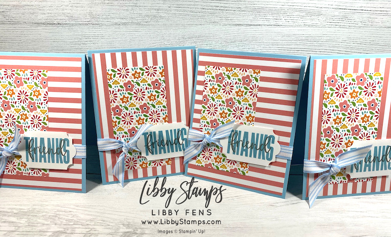 libbystamps, Stampin' Up, Biggest Wish, Pattern Party DSP, Everyday Label Punch, Ink Stamp Share, Ink Stamp Share Blog Hop, Thank You cards 