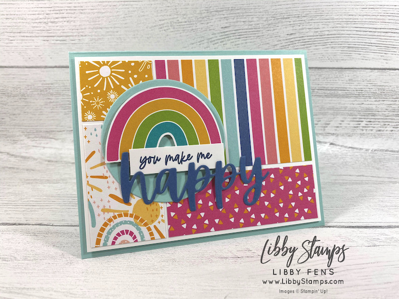 libbystamps, Stampin' Up, Rainbow of Happiness, Christmas Cheer Dies, Layering Circles Dies, Sunshine & Rainbows DSP, Sale-a-bration 2022, Sale-A-Bration, SAB, Create with Connie and Mary Challenges, CCMC