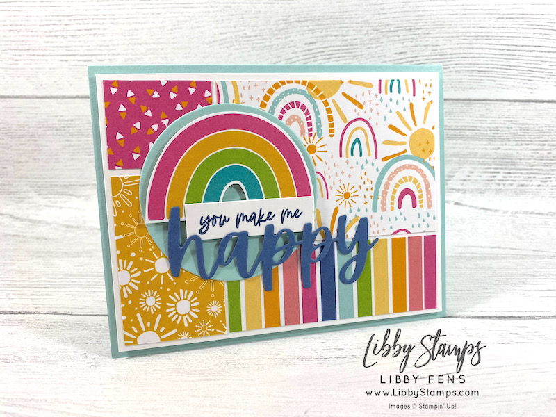 libbystamps, Stampin' Up, Rainbow of Happiness, Christmas Cheer Dies, Layering Circles Dies, Sunshine & Rainbows DSP, Sale-a-bration 2022, Sale-A-Bration, SAB, Create with Connie and Mary Challenges, CCMC