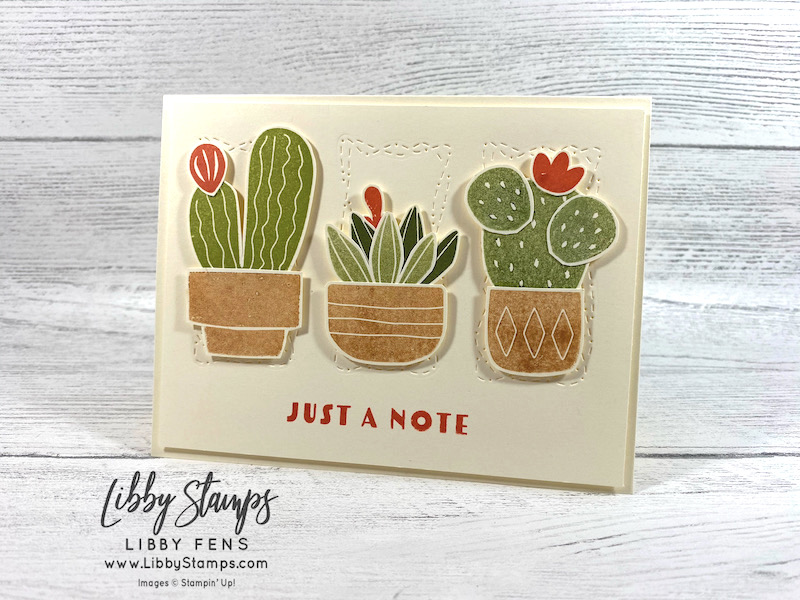 libbystamps, Stampin' Up, Cactus Cuties, Cactus Cuties Bundle, Cactus Builder Punch, Stitched With Whimsy Dies, CCM, Create with Connie and Mary Saturday Blog Hop