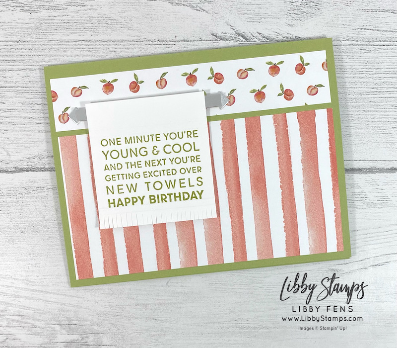 libbystamps, Stampin' Up, Bragworthy, You're A Peach DSP, towel card, TSOT, Try Stampin' on Tuesday