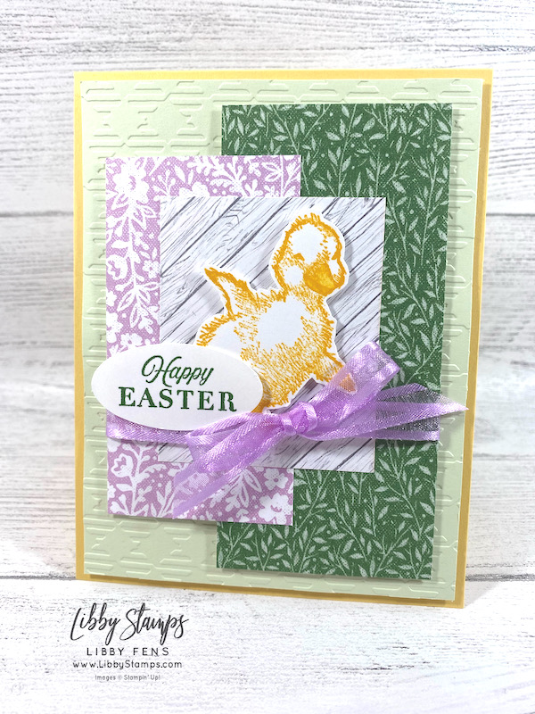libbystamps, Stampin' Up, Easter Friends, Gingham EF, Heart & Home DSP, Fresh Freesia 3/8" Open Weave Ribbon, Easter card, CCM, Create with Connie and Mary Saturday Blog Hop