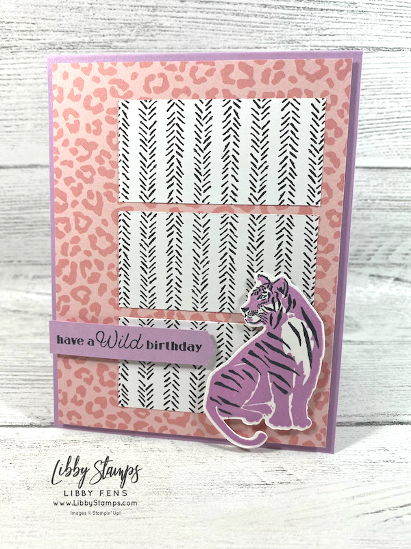 libbystamps, Stampin' Up, Wild Cats Bundle, Wild Cats, Big Cats Dies, Banners Pick A Punch, Playing With Patterns DSP, Mini Stampin' Cut & Emboss Machine, CCMC, Create with Connie and Mary Challenges