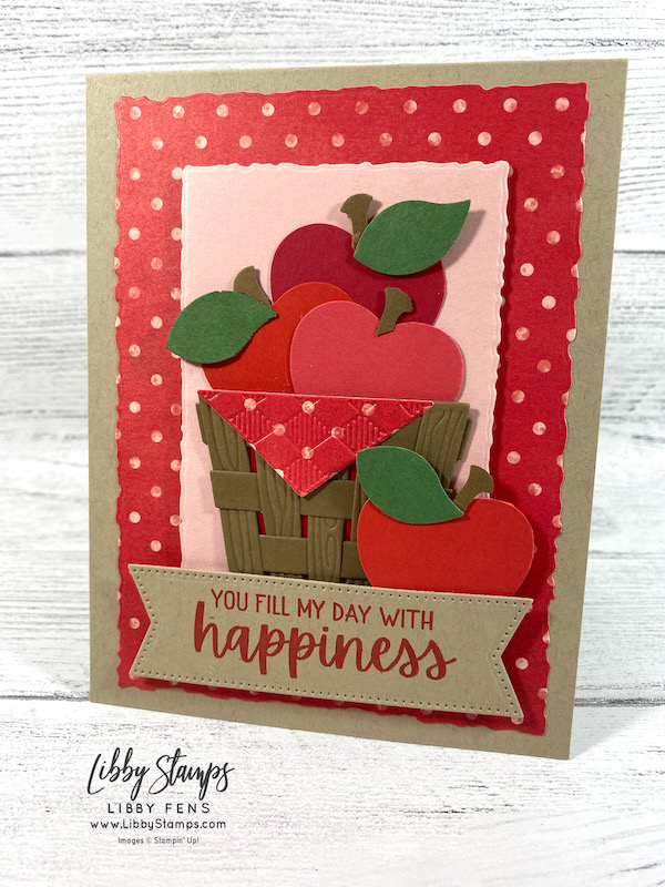 libbystamps, Stampin' Up, Cheerful Basket Bundle, Cheerful Basket, Full Basket Dies, Deckled Rectangles Dies, Stylish Shapes Dies, Cherry Builder Punch, Flowering Fields DSP, CCM, Create with Connie and Mary Saturday Blog Hop