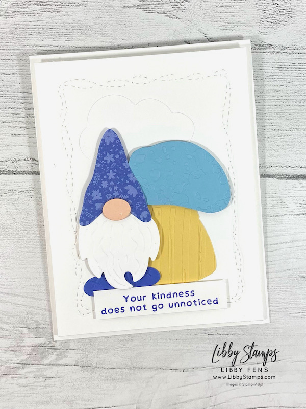 libbystamps, Stampin' Up, CCMC, Create with Connie and Mary Challenges, KIndest Gnome Bundle, KIndest Gnome, Gnome Dies, Stitched With Whimsy Dies, Stripes & Splatters Embossing Folders, Cloud Punch, 2022-2024 In Color DSP