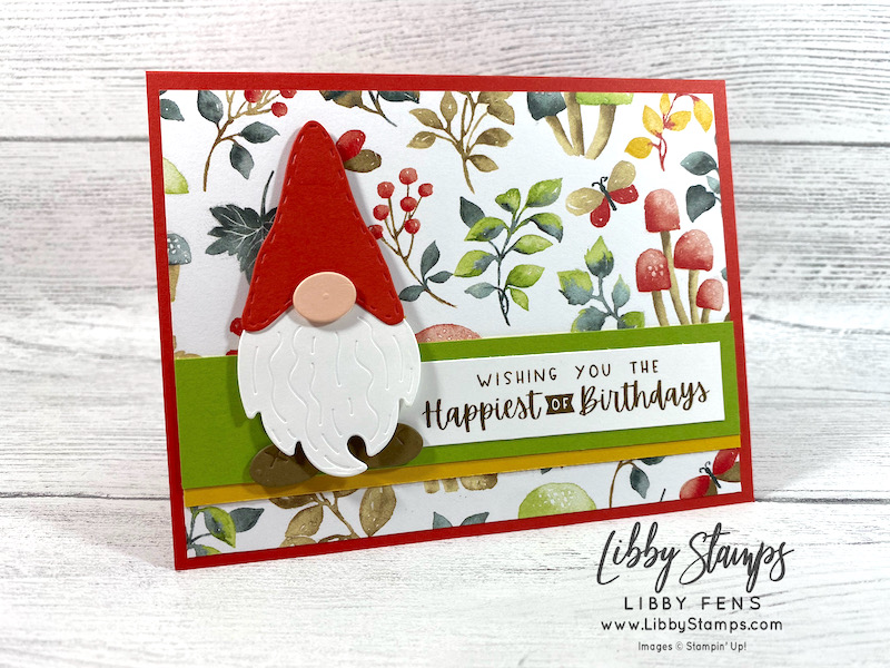 libbystamps, Stampin' Up, Charming Sentiments, Gnomes Dies, Rings of Love DSP, TSOT, Try Stampin' on Tuesday